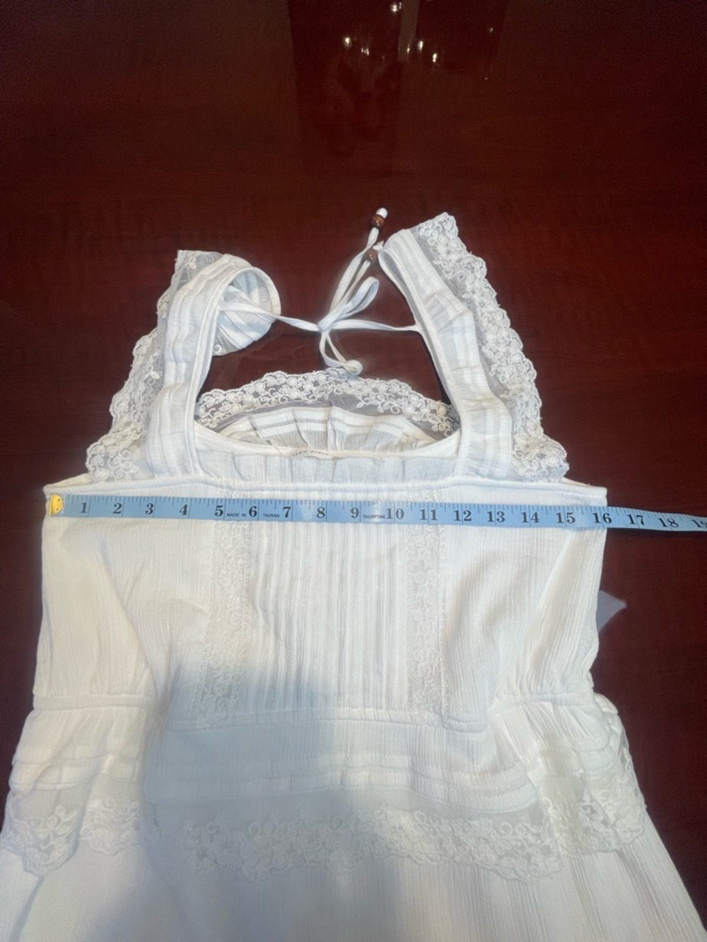 Altar'd State White Cotton Lace Tiered Mini Dress Cottagecore Sz S Coquette New - Picture 7 of 10